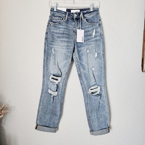 VERVET BY FLYING MONKEY Boyfriend Jeans Size 0(24) Dreamland Straight Relaxed - Picture 6 of 14